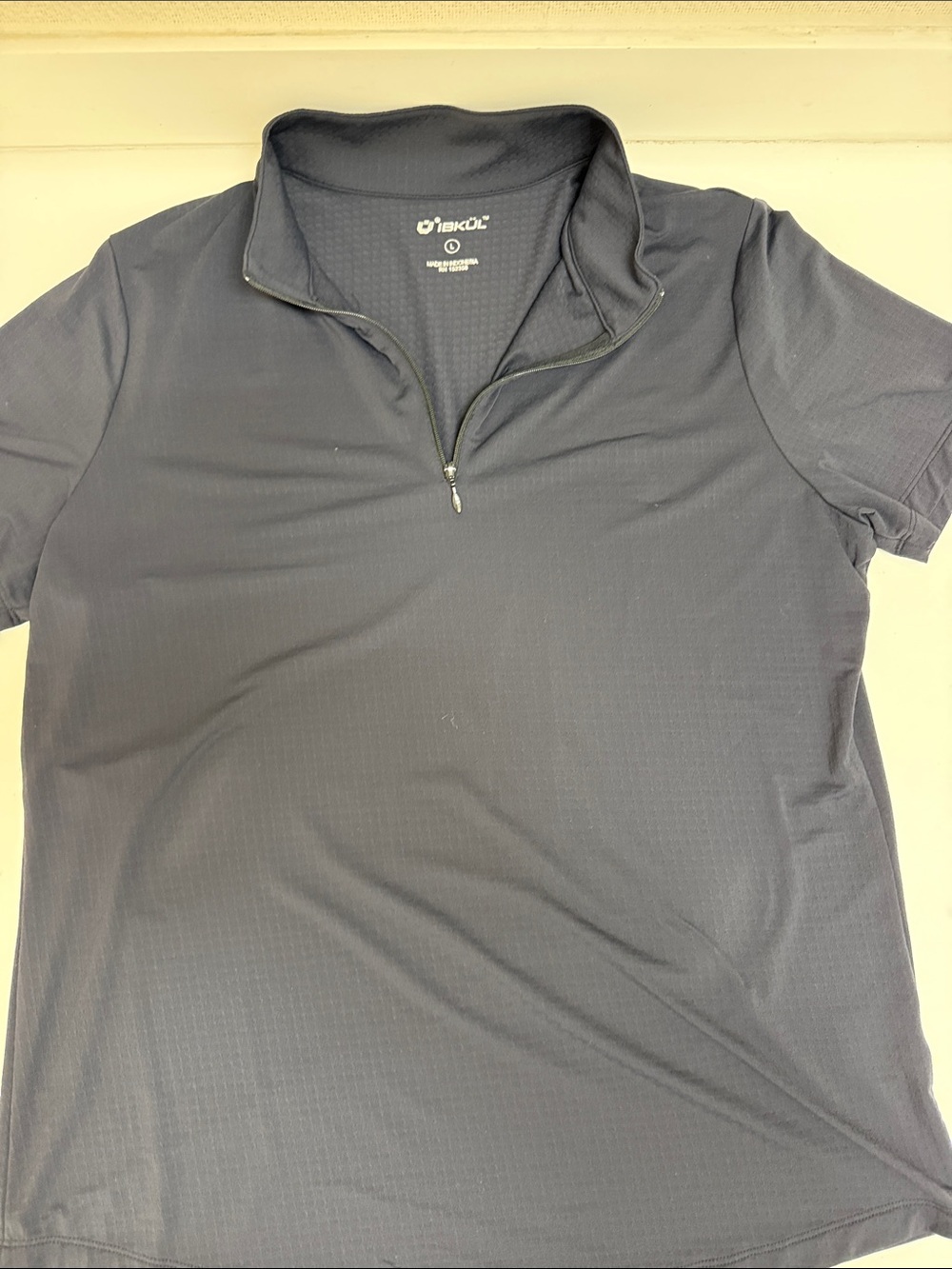 IBKUL Short-Sleeve Quarter-Zip Polo - Black